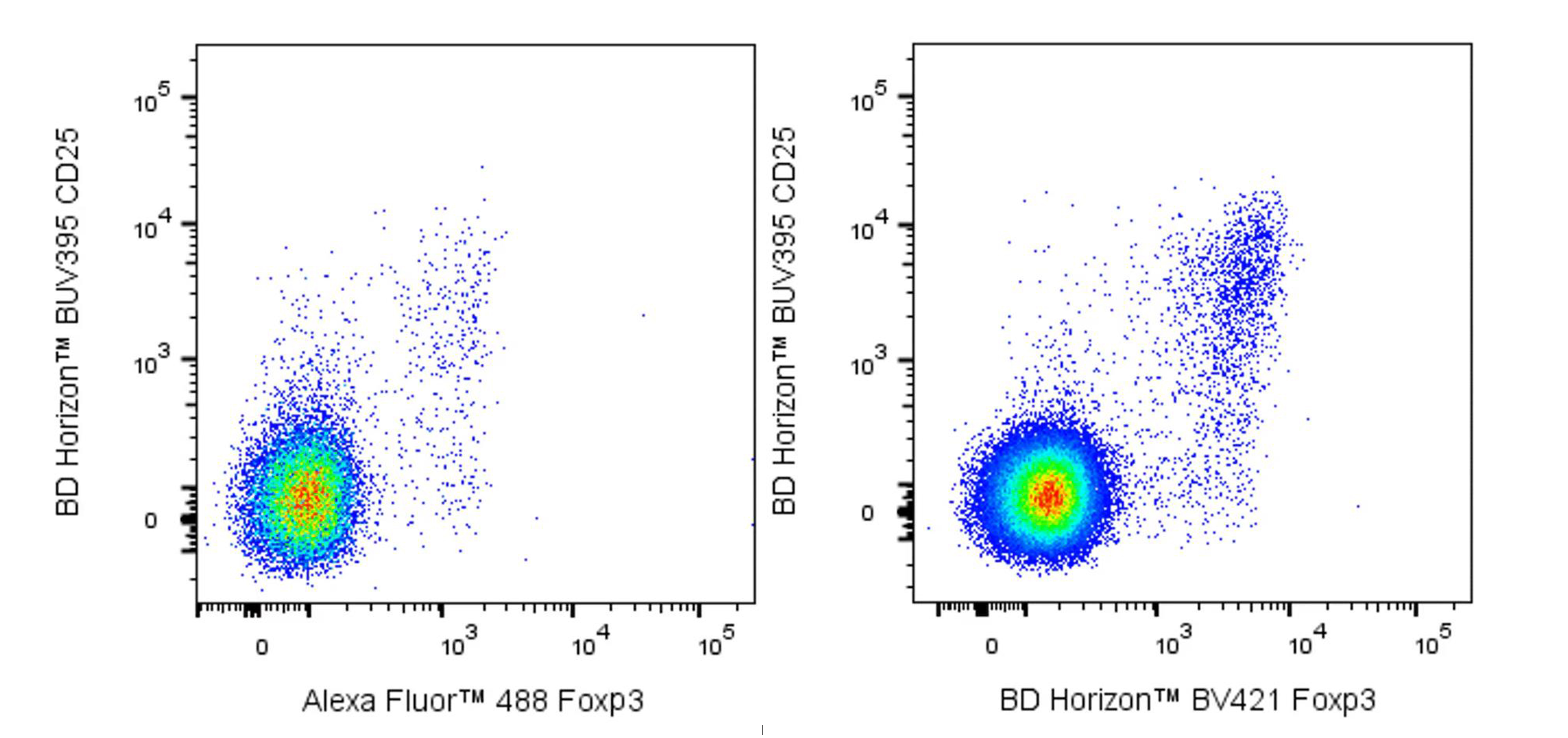 Mouse Foxp3- AF488 vs. Mouse Foxp3- BV421