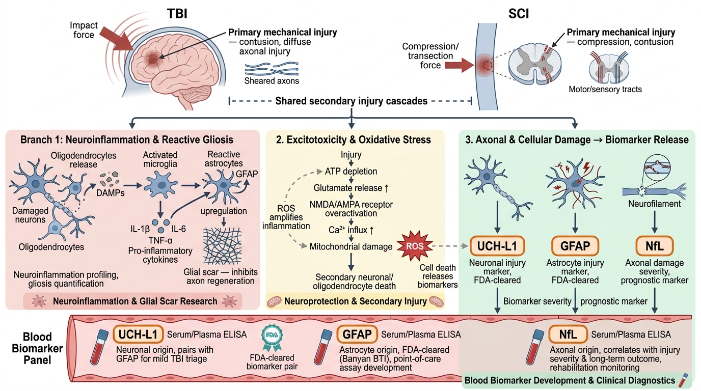 TBI & Spinal Cord Injury Research Reagents - key pathogenic pathways and research targets