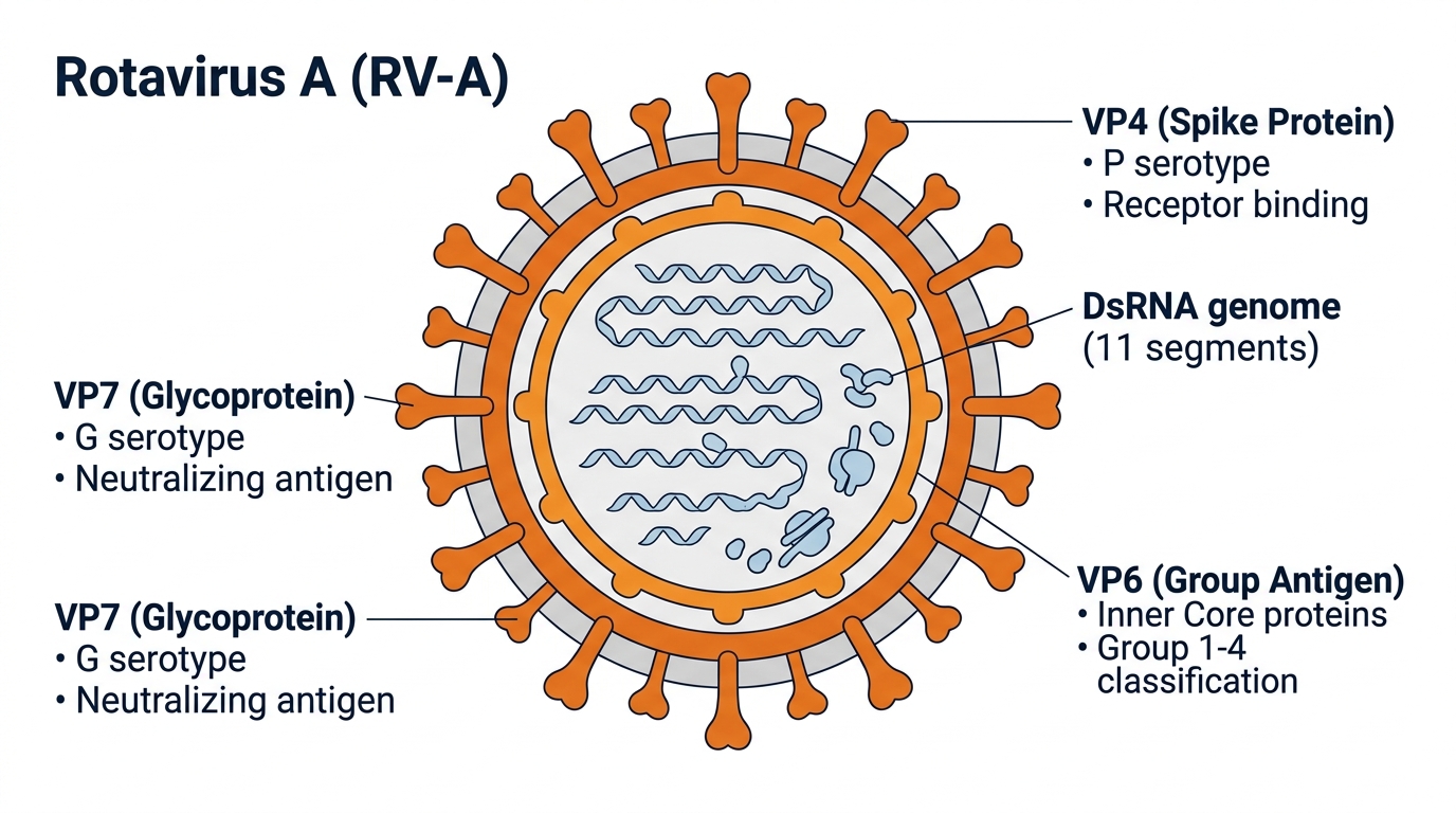 Rotavirus A virion structure — VP4, VP6, VP7 capsid proteins