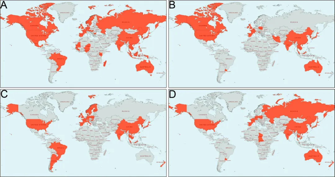 Global distribution of HFMD cases