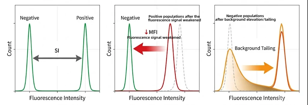 Abnormal flow cytometry results.